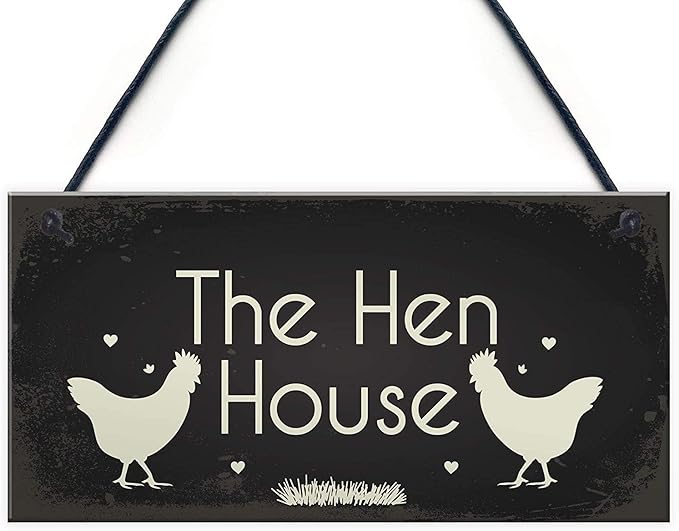 woodsign Rustic The Hen House Wood Plaque Signs Chicken Cock Coop Egg Garden Gift 10x5(XXQ005)