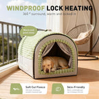 Dog House Indoor, Dog Beds with Privacy Door, Washable Pet Bed Tent, Warm Soft Dog Bed Cave,for Small Medium Extra Large Dogs (Brown, XXXL)