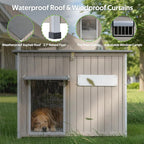 Dog House Indoor Outdoor, Weatherproof Wooden Dog House for Medium/Large Dogs, Chew-Proof Frame, Vent Window & Elevated Floor, Openable Roof, Easy to Assemble & Clean, Gray 43.3" L×29.5" W×33.5" H