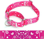 Martingale Dog Collars - Flower Multicolor Cute Patterns, Adjustable Nylon Training Dog Collar Suitable for Boy and Girl Dogs Medium Large Dogs (2, M)