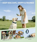 Shock Collar for Dogs, 4200FT Dog Training Collar with Remote for 15-120lbs Small Medium Large Dog, IP68 Waterproof Rechargeable E Collar with 3 Training Modes: Beep, Vibration, Safe Shock（Green）