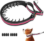 Mayerzon Martingale Collar for Dogs, No Pull Dog Collar with Reflective Strip for Small Medium Large Dogs, Anti Pulling Dog Collar with Buckle for Walking Training, Safe for Night Walk(Pink, L)