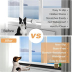 Dog Cat Scratching Window Sill Protector, Self-Adhesive Anti-Scratch Guard for Walls, Furniture - Slip Resistant Pet Shield