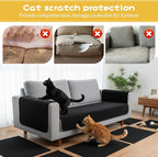 Cat Scratch Mat, Adhesive Trimmable Cat Scratching Climbing Carpet Mat Replacement for DIY Cats Tree Shelf Couch Corner Wall Cats Scratcher Furniture Protector (Black, 120 x 15.8 Inches)