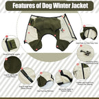 DENTRUN Small Dog Winter Coat, Warm Fleece Jacket with Removable Turtleneck, Dog Cozy Sweater for Puppy Cold Weather, Windproof Costume, Soft Woolly Pajamas