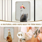 Cat Nail File Scratcher & Scratching Pad - Natural Sisal Scratch Mat with 80-Grit Aluminum Oxide, Wall/Floor Cat Scratcher that File Nails for Nail Trimming & Furniture Protection