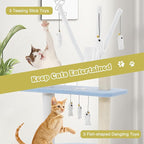 PETSITE Ocean-Themed Cat Tree for Indoor Cats, Multi-Level Cat Tower with Natural Sisal Scratching Posts, Hanging Toys and Padded Top Perch, Modern Cat Tree for Large Cats 20 lbs Heavy Duty (65")