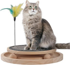 Natural Sisal Round Cat Scratcher，Interactive Cat Ball Track Toy for Indoor Cats，Cat Scratching Pads，Kitten Toys for Chasing Hunting Mental Physical Exercise Puzzle
