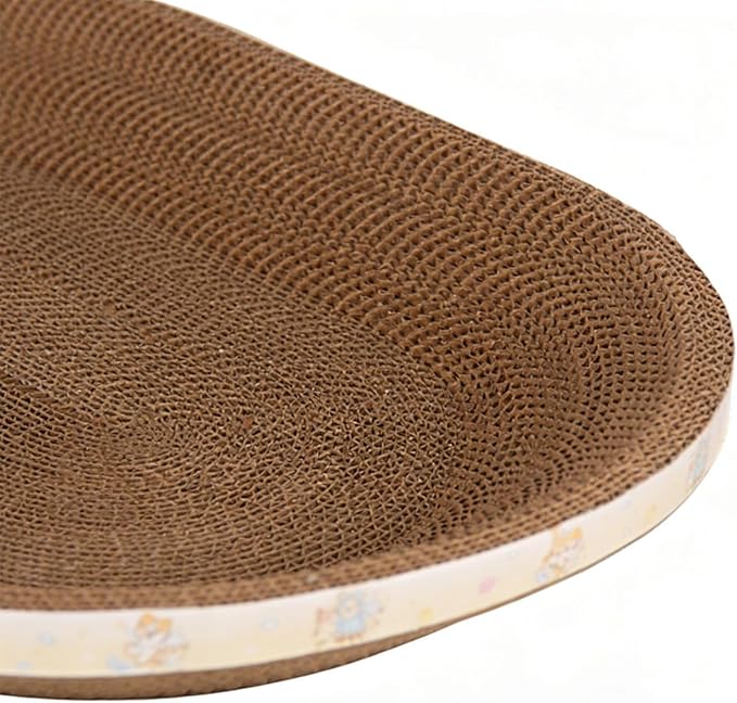 Càt Scràtcher Cardboard, Raised Edge Design, 1 Piece, Large Cat Scratcher Cardboard, Oval Indoor Cat Scratcher Bed, Blends with Home Decor, for Small Large Kitten Play Sleep Outdoor Home Living Room