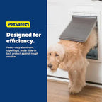 PetSafe Extreme Weather Plastic Pet Door - Energy-Saving Thermal Barrier Pet Flap with Slide-in Door Locking & Secure Flap Cover - Plastic Frame - for Dogs Up to 100 Lb - Large