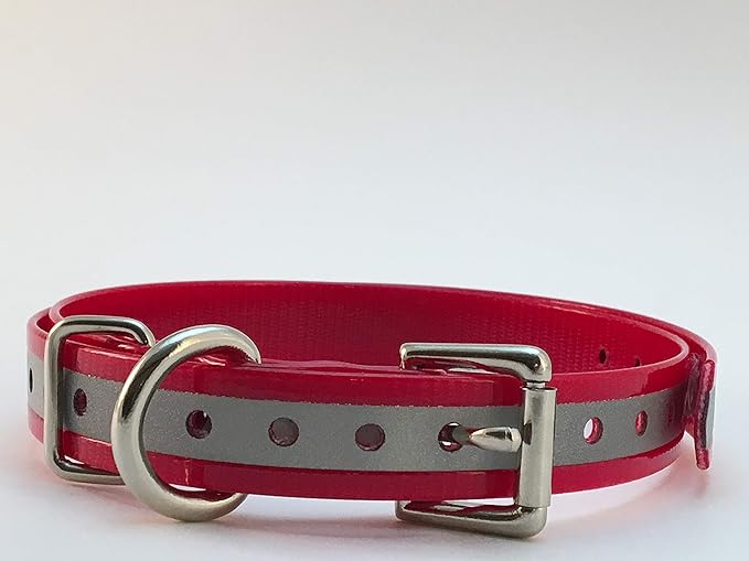 Replacement Strap for Garmin Collars - 3/4" Wide Ultra-Durable Dog E-Collar Replacement for Training, Bark, Shock, Electric, and GPS Collars - 28" Adjustable LengthGarmin (Reflective Red-FBA)