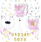 hoyuwak Dog Birthday Party Supplies Girl Dog Birthday Bandana Tutu Set Cute Hat Bow Tie Set for Large Medium Small Dogs