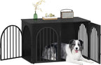 39.4" Wooden Dog Crate Furniture, Indoor Dog Kennel Dogs Cage for Small/Medium/Large Dogs, Heavy Duty Dog Crates Decorative Pet House End Side Table TV Stand, Black DFC84104B