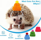 20 Pcs Mini Pet Snake Hat with Adjustable Elastic Chin Strap, Small Reptile Animal Hamster Knitted Hat for Pets Snake Ball Python Lizard Guinea Pig Chameleon Iguanas Accessories Decoration