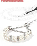 KUDES Luxury Martingale Collar for Small Dogs and Cats- No Pull Training Choke Chain Collar with Pearls & Crystals - Bling Dog Necklace Accessory for Pet Yorkie, Chihuahua, Pomeranian