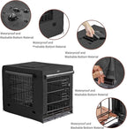 DONORO Dog Crates for Small Size Dogs Indoor Double Door Dog Kennels & Houses for Puppy and Cats, Collapsible Metal Contour Dog Cages (Black, 24.0" L x 18.0" W x 20.0" H)