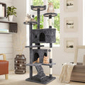 Cat Tree with Scratching Post,Cat Tower House for Indoor Large Adult Cats Kittens,21x21x70in Multi-Level Activity Cat Cando Furniture,Ashy