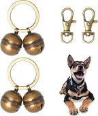 Copper Bells for Dog Collars with Snap Clips - Dog Bells to Go Outside,Made of Pure Copper for Dogs/Cat - Clear Sound & No Rust - Know Where Your Pet