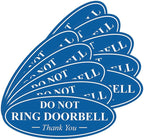All Quality Oval DO NOT Ring DOORBELL Thank You Sign - Blue Medium 10 Pack