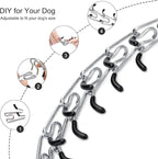 Pinch Collar for Dogs Adjustable Dog Training Collar with Comfortable Rubber Tip and Quick Release Buckle for Small Medium Large Dogs (Large, Purple)