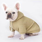 2 Pack Dog Hoodie Sweaters for Small Medium Dogs Warm Dog Clothes for Large Dogs Soft Waffle-Like Laminated Sweatshirt Bulldog (Brown+Wine Red, M (Back: 15.5",Chest: 21.6", Neck: 13"))