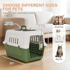MoNiBloom 22-Inch Dog Crate Plastic 2-Door Top Loading Cat Carrier, Hard-Sided Dog Travel Carrier for Small Dogs and Cats, Ventilation and Security Lock Design for Pets up to 22 lbs (Green)