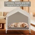 Elevated Dog House with Soft Cushion Insert - Comfortable Pet Home with Elevated Design, Sturdy Dog Shelter for Indoor/Outdoor Use,Perfect for Pets (Medium)