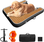 Inflatable Dock Platform for Dog, Large Dog Float Floating Ladder Up to 200 lbs Dogs Water Ramp, Non-Slip PVC with Boat Ramp for Pool, Dock, & Lake