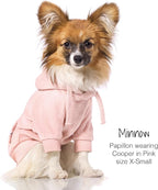 Cooper II Organic Cotton Velour Dog Hoodie Pet Coat for Small, Medium and Large Dogs, Pink, X-Small