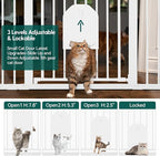 Babelio 36" Tall Auto Close Baby Gate with Cat Door,29-43" Metal Gate for Doorway,Stairs,House,Easy Walk Thru with pet Door,Includes 4 Wall Cups and 3 Extension Pieces,Gray