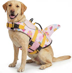ASENKU Dog Life Jacket - Pet Safety Vest for Swimming & Boating, Shark Life Jacket with Floatation, Dog Lifesavers Swimsuits for Small Medium Large Dogs (Summerpink, XL)