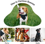 E-Clover Green Dog Bandanas Boy & Matching Scrunchie Set Plaid Scarf Kerchief for Small Dog Puppy Bandana Pet Owner Blue St Patrick Spring