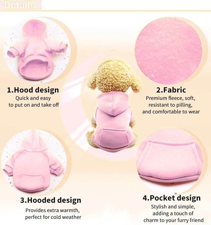 TAPBULL Dog Dresses, Fashionable Pet Dog Sweatshirt Clothes in Light Colors, Cute Cat Birthday Dress Outfit (Pink/Purple/Coffee 3-Pack), Large