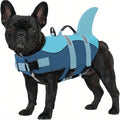 ASENKU Dog Life Jacket - Pet Safety Vest for Swimming & Boating, Shark Life Jacket with Floatation, Dog Lifesavers Swimsuits for Small Medium Large Dogs (Deepblue, M)