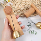 Shopkeepers Bell for Door Opening, Vintage Wooden Wind Chime Doorbell with Brass Bell, Unique Ornaments as Hanging Decoration for Business When Entering, Dog Door Bell, Self-Adhesive, 2Pack