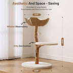 Modern Adult Cat Tree for Large cat Solid Wood Cat Tower for Indoor Cat Tall Cat Condo Cat Climbing Tower with Scratching Post Bed