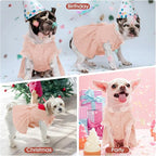 Kuoser Dog Dress, Cute Dog Dresses for Small Dogs Girl Elegant Puppy Tutu with Bow-Knot, Doggie Princess Costume Pet Outfit for Birthday Party Christmas Halloween Wedding, Pink S