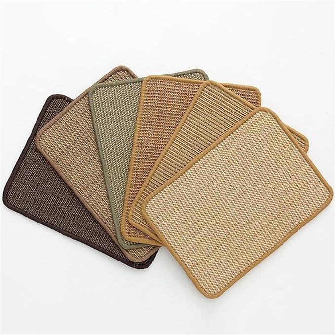 Cat Scratcher Mat Natural Sisal Cat Scratching Pads with Self-Adhesive Horizontal Floor Rug for Indoor Cats Grinding Claws Nails, Beige, 24" x 35"