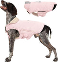 Kuoser Medium Dog Coat, Cold Weather Reflective Waterproof Dogs Jacket with Warm Fleece Lining Turtleneck Dog Winter Coat with Zipper, Doggy Snow Jacket Pet Coats for Small Medium Large Dogs, Pink M