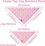 Easter Day Dog Bandana, UP URARA PUP Easter Eggs Triangle Bid Scarf for Medium Large Dogs, Cotton Kerchief for Girl Boy Puppies, Cute Spring Bunny Bandana,L