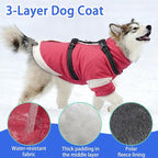 MIGOHI Ultra Thick Dog Jacket,Reflective Medium Dog Coat with Harness Built in,Warm Pet Winter Coat Zip Up Puffer Jacket with Furry Collar for Medium Dogs with Legs Outdoor Adventure,L,Pink