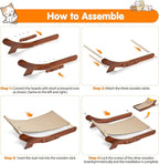 Sisal Cat Scratcher Bed, Natural Solid Wood Scratch Lounger, No Mess Scratching Chair Couch for Indoor Cats, 26 Inch Cat Scartching Pad, 3 in 1 Scratching Board, Furniture Protector