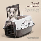 Petmate Dog Crates for Small Dogs & Cat Carriers, Two-Door Plastic Pet Kennel, Top & Front Loading, Made in USA, 19", White