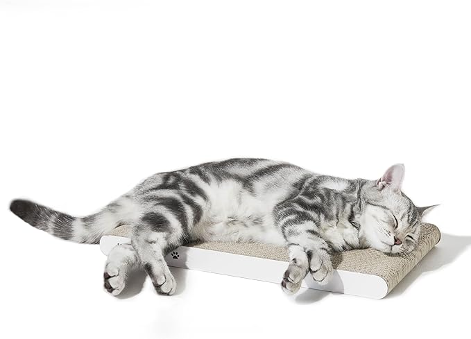 Cat Scratcher, Heavy Duty Scratch Pad, Durable Corrugated Cardboard Scratching Board for Indoor Cats, Double-Sided Usability, Recyclable, with Catnip