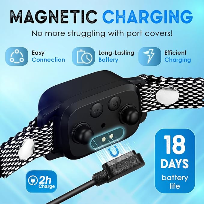 Bark Collar for Small Dogs 8-40 lbs – No Shock Anti Barking Collar with AI Chip – 3 Modes & 5 Sensitivity Levels – Waterproof, Rechargeable, Magnetic Charging – Humane, Effective Training (Black)