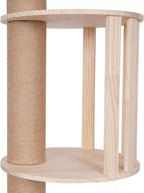 Cat Trees Tower for Indoor 5Tier Cats Scratching Post Adjustable Height Shelves Multifunctional Kitten Furniture Floor-to-Ceiling Wooden Climbing Sisal Rope Scratcher 100.4-104.3In Home Pet Shop