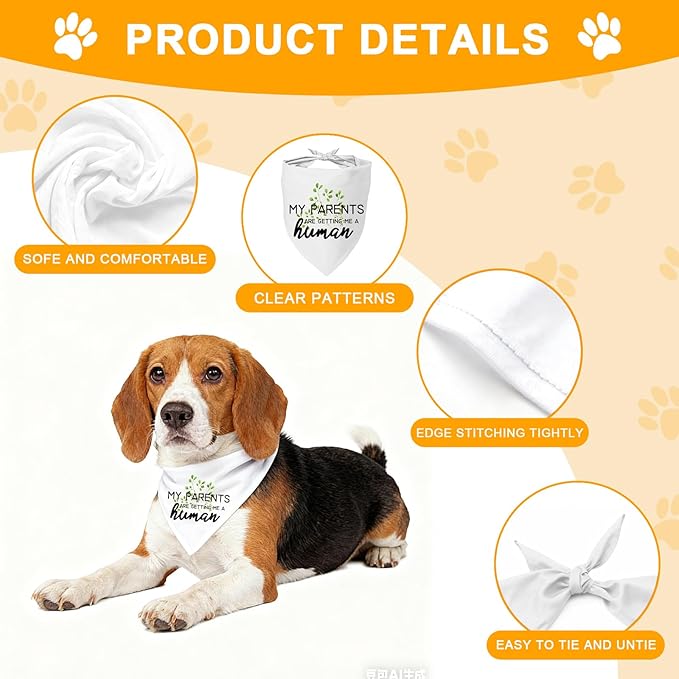 Family Kitchen Fun Puppy Dog Bandana Scarf - My Parents are Getting Me A Human Scarf Accessories, Accessories for Dog Lovers Owner Gift