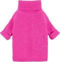 Fitwarm Valentines Dog Turtleneck Sweater, Dog Winter Clothes for Small Dogs Girl, Knitted Pet Coat, Cat Outfit, Hot Pink, Small