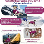 QBLEEV Reversible Dog Winter Coat, Waterproof Windproof Warm Jacket with Adjustable Hook & Loop Design, Lightweight Puffer Vest for Medium Dogs, Purple, M – Fits Pug, Beagle, Corgi