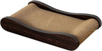 Claw Surfer Cat Bed - Cat Scratcher Bed & Lounge – Heavy Duty High-Density Cardboard, Lasts 5X Longer. Modern Curved Scratching Pad with 20mm White Frame. Non-Toxic, No Mess, Espresso